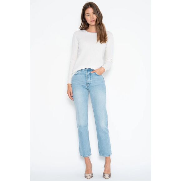 NWT Revolve One Gray Day Tenley !00% Cashmere Ribbed Pullover Sweater in Navy S - Picture 3 of 13